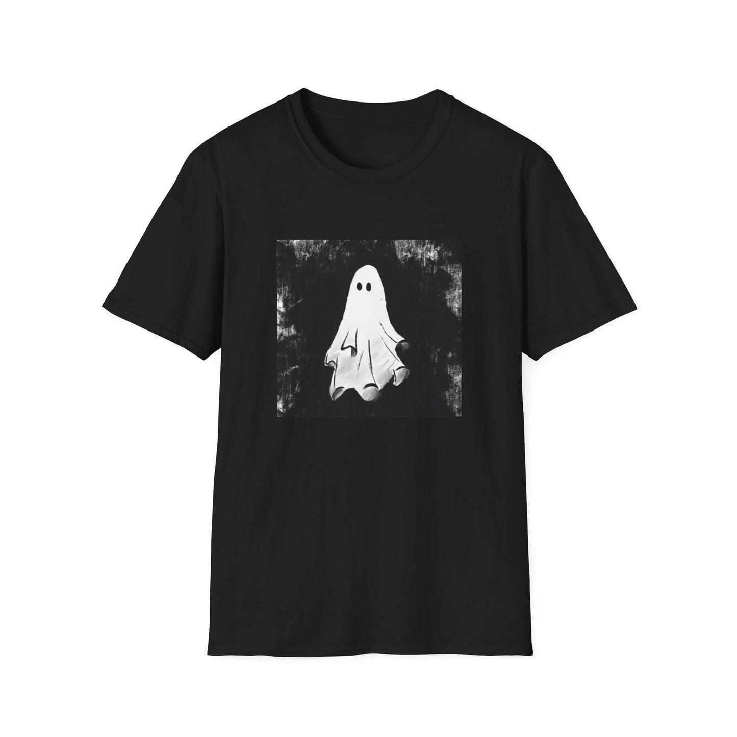 My Spooky Friend - Ghost Image - Unisex  Cotton T-Shirt - Black