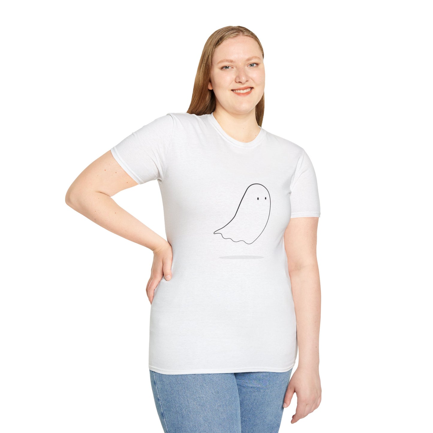 A Casual Haunt - Ghost T-Shirt - White - Softstyle Unisex T-Shirt